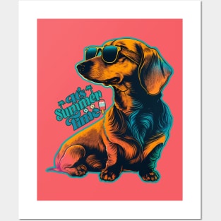 Sunny Side Pup: Summertime Dachshund Posters and Art